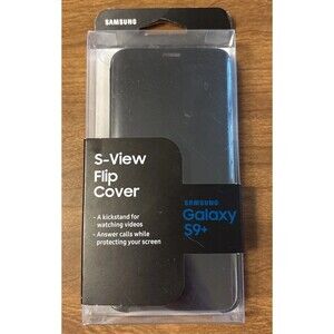 Genuine Samsung Galaxy S9 S-View Flip Case with Kickstand, Black